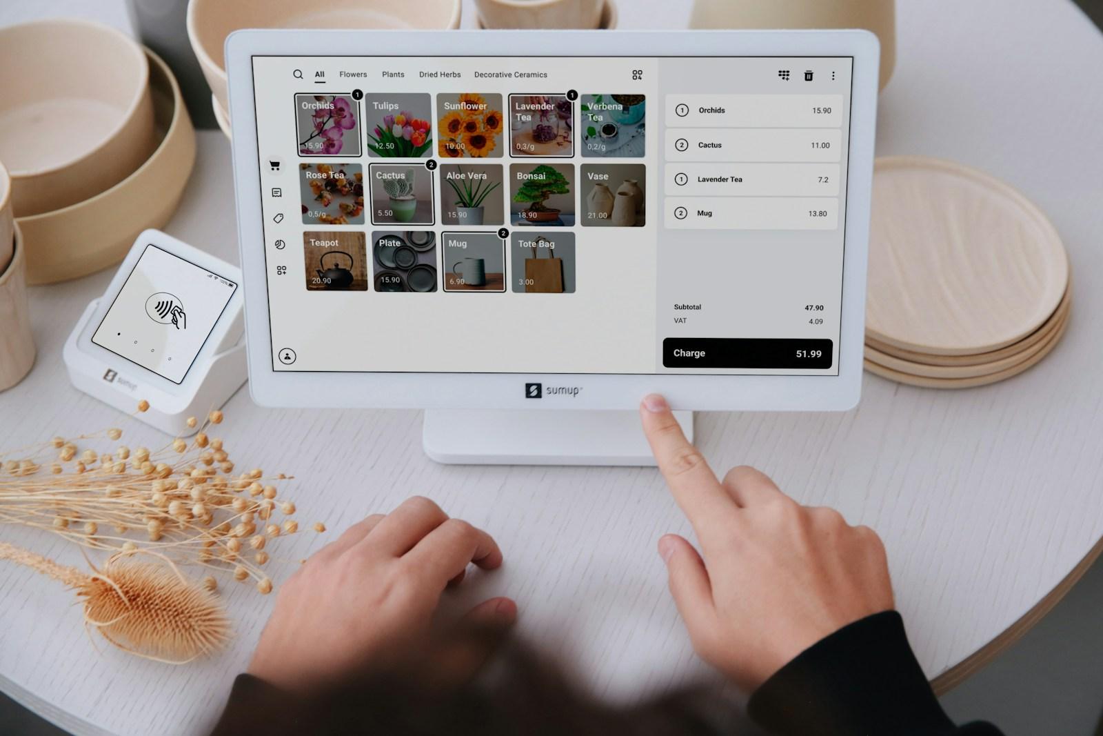 ICT data Mauritius: Someone is using a point of sale system.